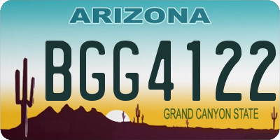AZ license plate BGG4122