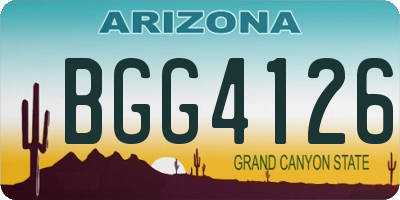 AZ license plate BGG4126