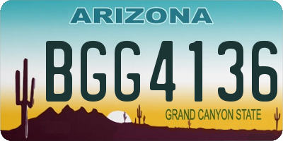 AZ license plate BGG4136