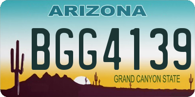 AZ license plate BGG4139