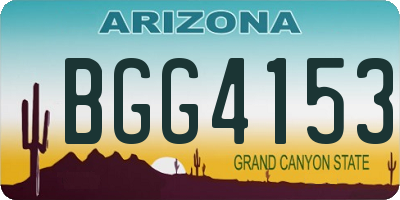 AZ license plate BGG4153