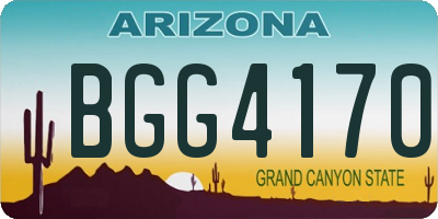 AZ license plate BGG4170