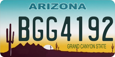 AZ license plate BGG4192