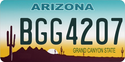 AZ license plate BGG4207