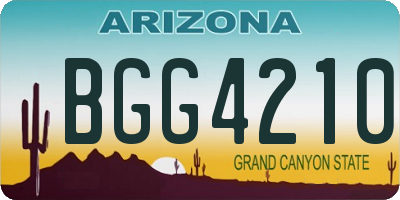 AZ license plate BGG4210