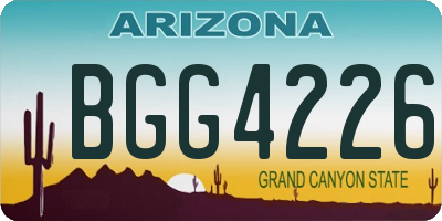 AZ license plate BGG4226