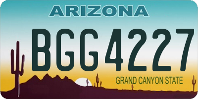 AZ license plate BGG4227