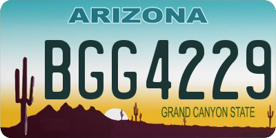 AZ license plate BGG4229
