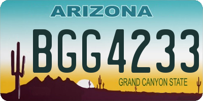 AZ license plate BGG4233