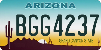 AZ license plate BGG4237