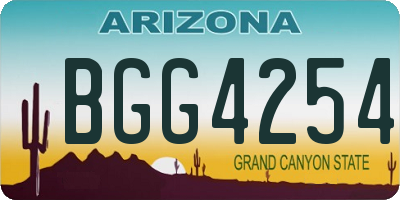 AZ license plate BGG4254