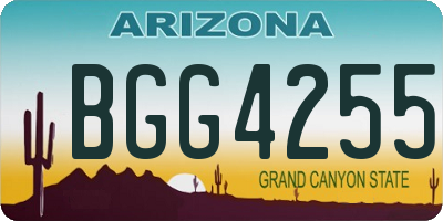 AZ license plate BGG4255