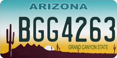 AZ license plate BGG4263