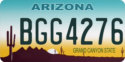 AZ license plate BGG4276