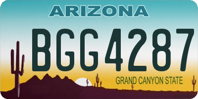 AZ license plate BGG4287