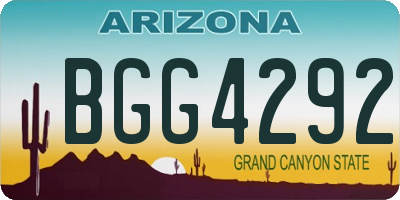 AZ license plate BGG4292