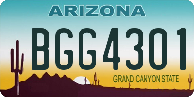 AZ license plate BGG4301