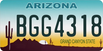 AZ license plate BGG4318