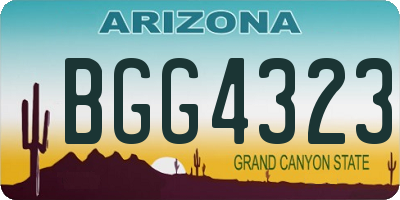 AZ license plate BGG4323