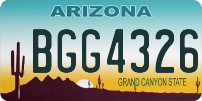 AZ license plate BGG4326