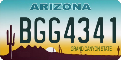 AZ license plate BGG4341
