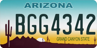 AZ license plate BGG4342