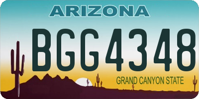 AZ license plate BGG4348