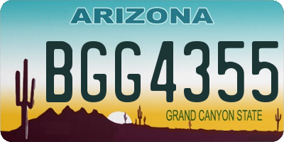 AZ license plate BGG4355