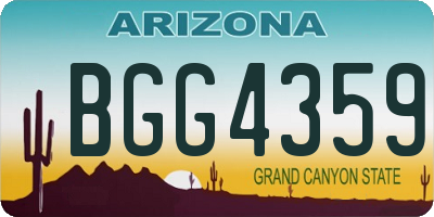 AZ license plate BGG4359