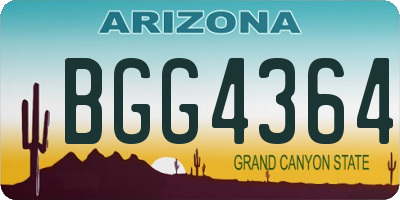 AZ license plate BGG4364