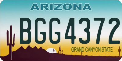 AZ license plate BGG4372