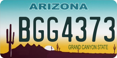 AZ license plate BGG4373