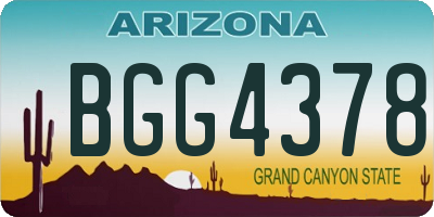 AZ license plate BGG4378