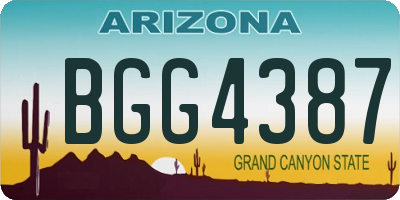 AZ license plate BGG4387
