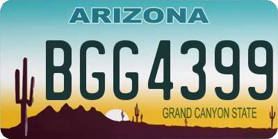 AZ license plate BGG4399