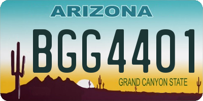 AZ license plate BGG4401