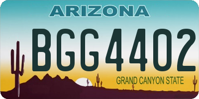 AZ license plate BGG4402