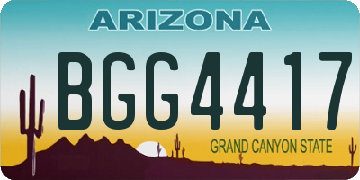 AZ license plate BGG4417