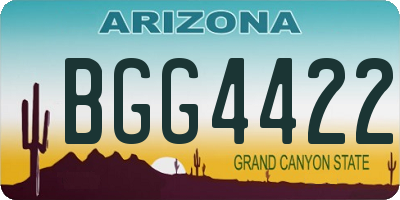 AZ license plate BGG4422