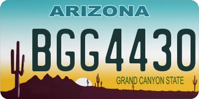 AZ license plate BGG4430