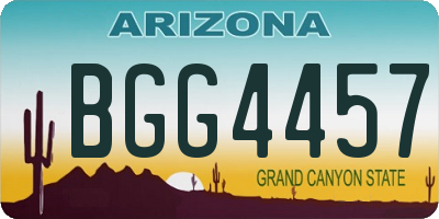 AZ license plate BGG4457