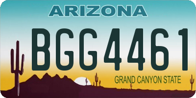 AZ license plate BGG4461