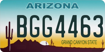 AZ license plate BGG4463