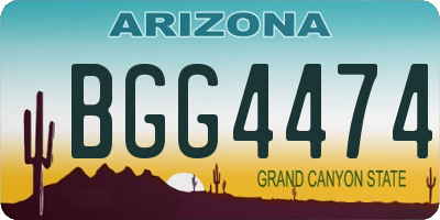 AZ license plate BGG4474