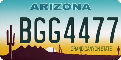 AZ license plate BGG4477