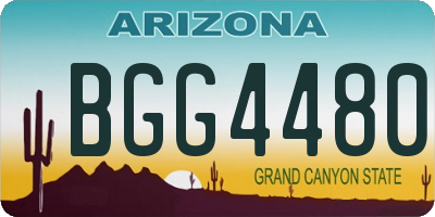 AZ license plate BGG4480