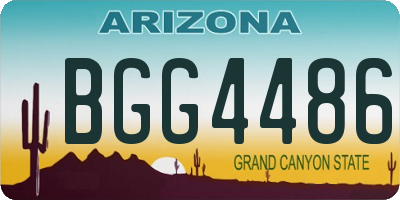 AZ license plate BGG4486