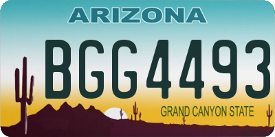 AZ license plate BGG4493