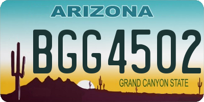AZ license plate BGG4502