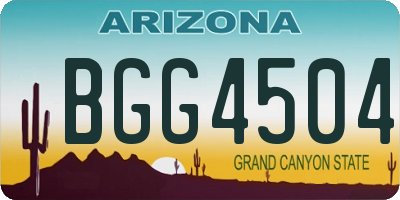 AZ license plate BGG4504